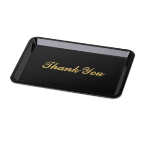 TIP TRAY BLACK 4 X 6 "THANK YOU" IN GOLD